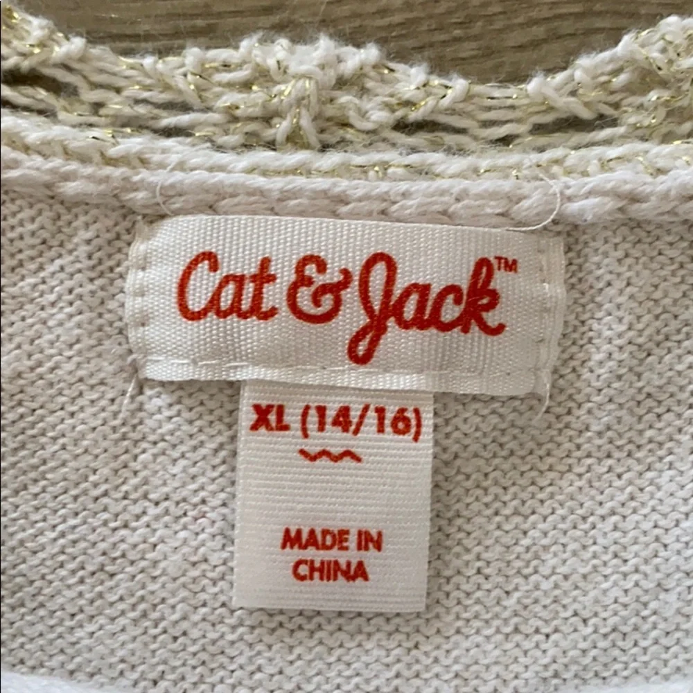 Cat & Jack Girl Ivory/Gold Dress Size XL (14/16)